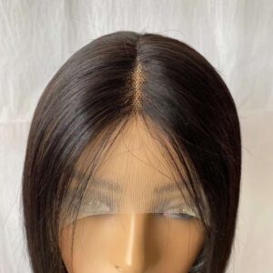 straight closure human hair wig